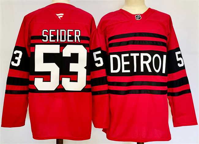 Men's Detroit Red Wings 53 Moritz Seider Red 2024-25 Reverse Retro Stitched Jersey,We sell and wholesale Men's Detroit Red Wings 53 Moritz Seider Red 2024-25 Reverse Retro Stitched Jersey on line form chian!
